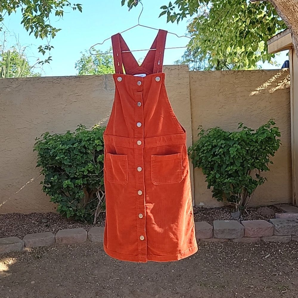 Old Navy Corduroy Overalls Jumper/Dress Size 12 Adjustable Straps EUC